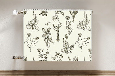 Decorative radiator cover Sketched flowers