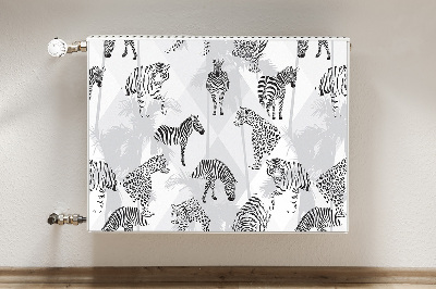 Magnetic radiator mat Tigers and zebras