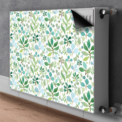 Magnetic radiator mat Green leaves