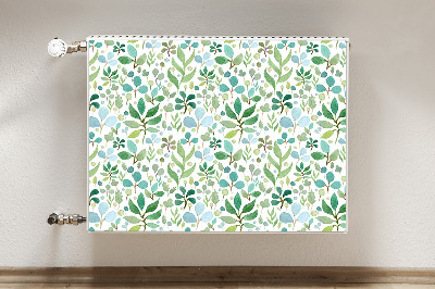 Magnetic radiator mat Green leaves