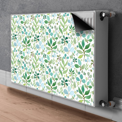 Magnetic radiator mat Green leaves