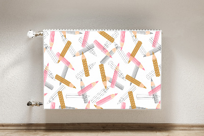 Decorative radiator mat Pattern pencils