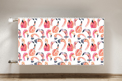 Decorative radiator cover Crazy flamingos