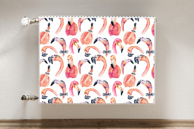 Decorative radiator cover Crazy flamingos