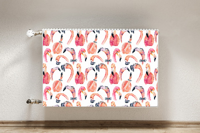 Decorative radiator cover Crazy flamingos