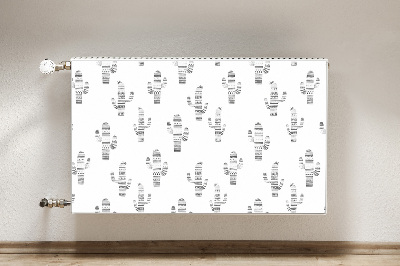 Decorative radiator cover Black and white cacti