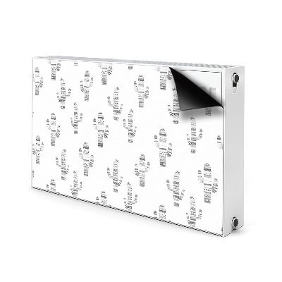 Decorative radiator cover Black and white cacti