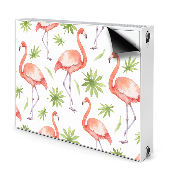 Magnetic radiator mat Flamingos