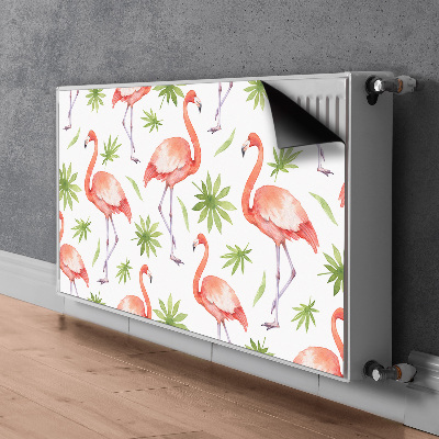 Magnetic radiator mat Flamingos