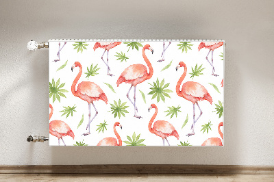 Magnetic radiator mat Flamingos