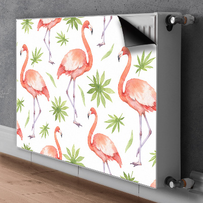 Magnetic radiator mat Flamingos