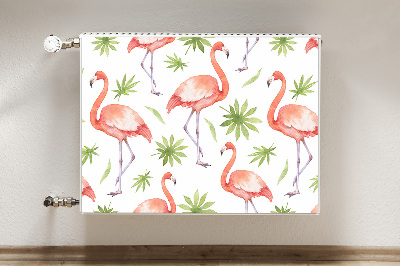 Magnetic radiator mat Flamingos