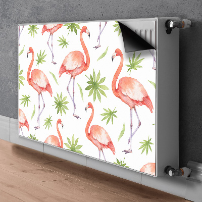 Magnetic radiator mat Flamingos