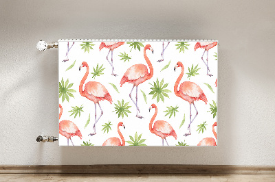 Magnetic radiator mat Flamingos