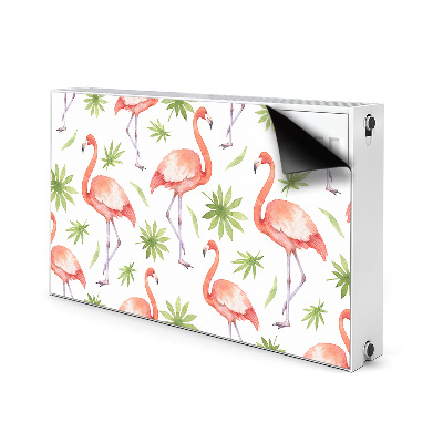 Magnetic radiator mat Flamingos