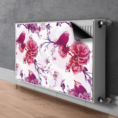 Magnetic radiator mat Purple birds