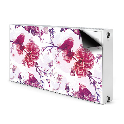 Magnetic radiator mat Purple birds