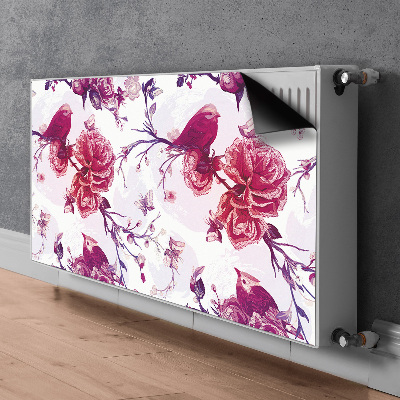 Magnetic radiator mat Purple birds