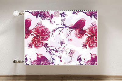 Magnetic radiator mat Purple birds