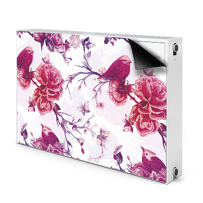 Magnetic radiator mat Purple birds