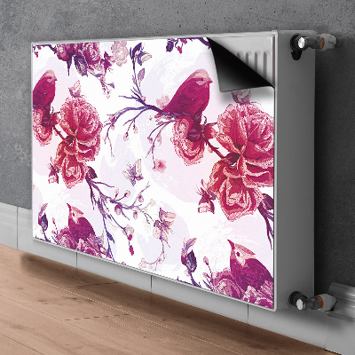 Magnetic radiator mat Purple birds