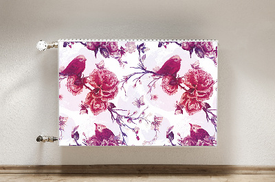 Magnetic radiator mat Purple birds