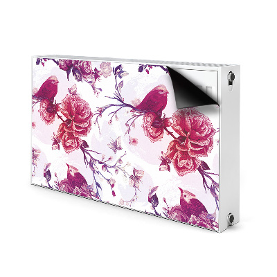 Magnetic radiator mat Purple birds