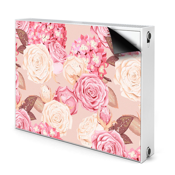 Magnetic radiator mat Roses and hydrangeas