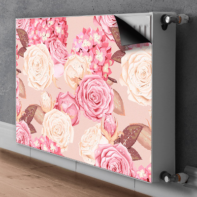 Magnetic radiator mat Roses and hydrangeas