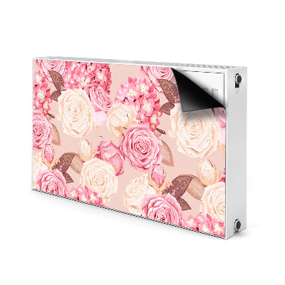 Magnetic radiator mat Roses and hydrangeas