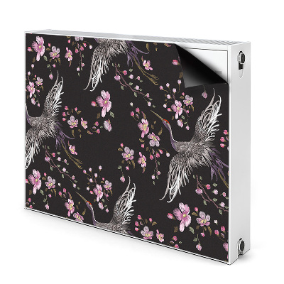 Radiator cover Herons and flowers