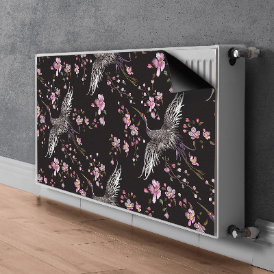 Radiator cover Herons and flowers