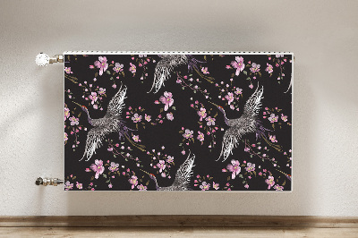 Radiator cover Herons and flowers