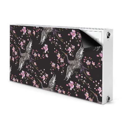 Radiator cover Herons and flowers