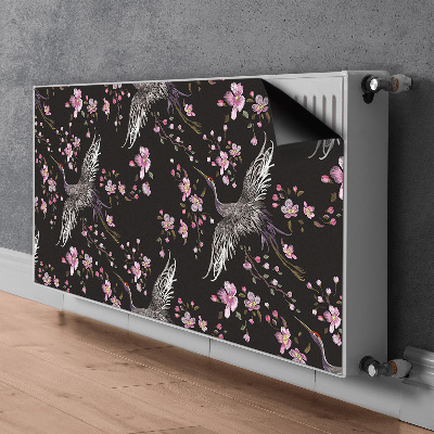 Radiator cover Herons and flowers