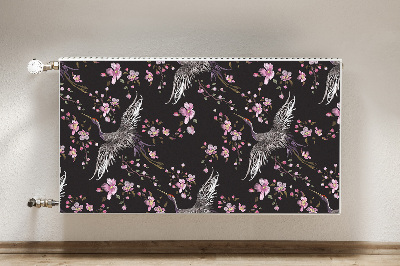 Radiator cover Herons and flowers