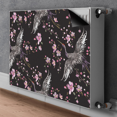 Radiator cover Herons and flowers