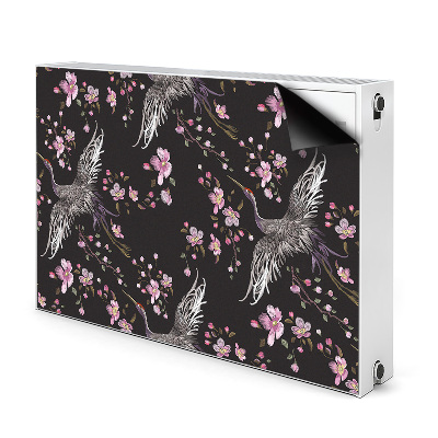 Radiator cover Herons and flowers