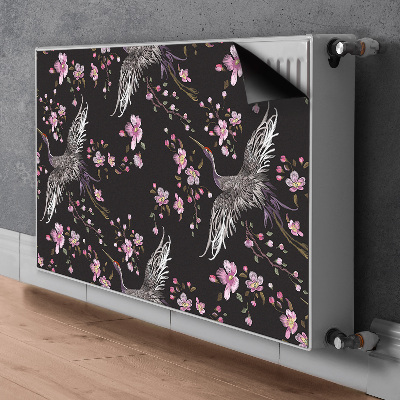 Radiator cover Herons and flowers