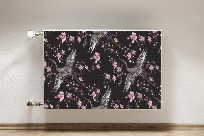 Radiator cover Herons and flowers