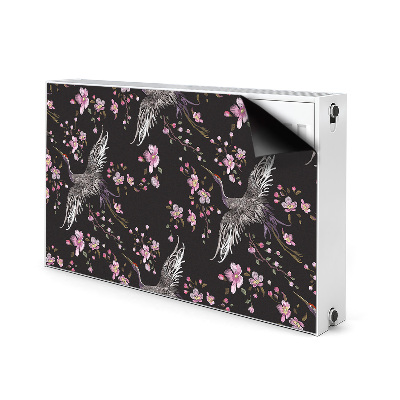 Radiator cover Herons and flowers