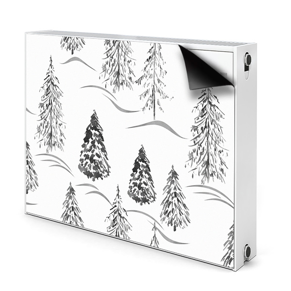 Magnetic radiator mat Winter Christmas tree