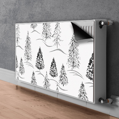 Magnetic radiator mat Winter Christmas tree