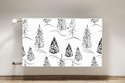 Magnetic radiator mat Winter Christmas tree