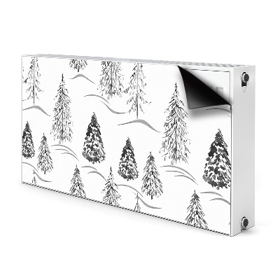 Magnetic radiator mat Winter Christmas tree