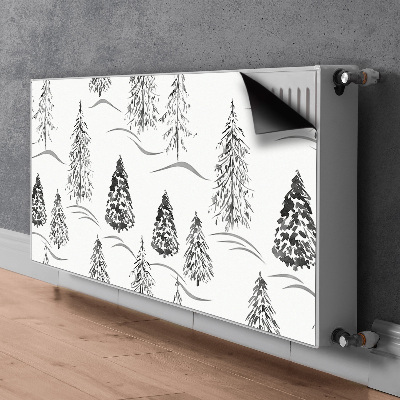 Magnetic radiator mat Winter Christmas tree