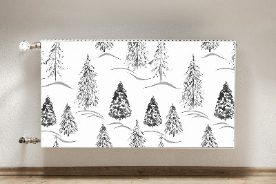 Magnetic radiator mat Winter Christmas tree