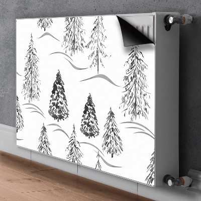 Magnetic radiator mat Winter Christmas tree