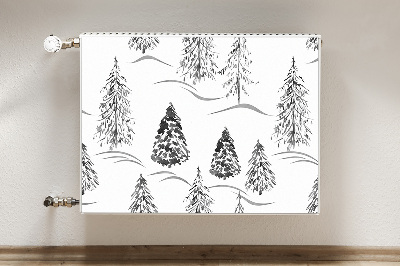 Magnetic radiator mat Winter Christmas tree