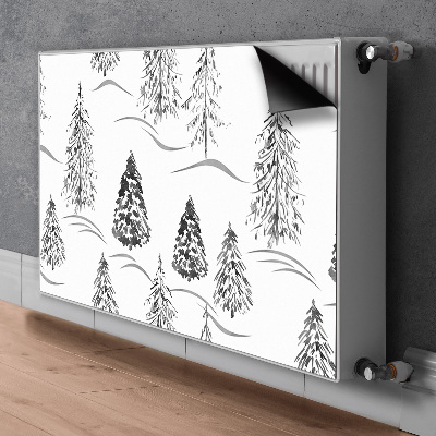 Magnetic radiator mat Winter Christmas tree